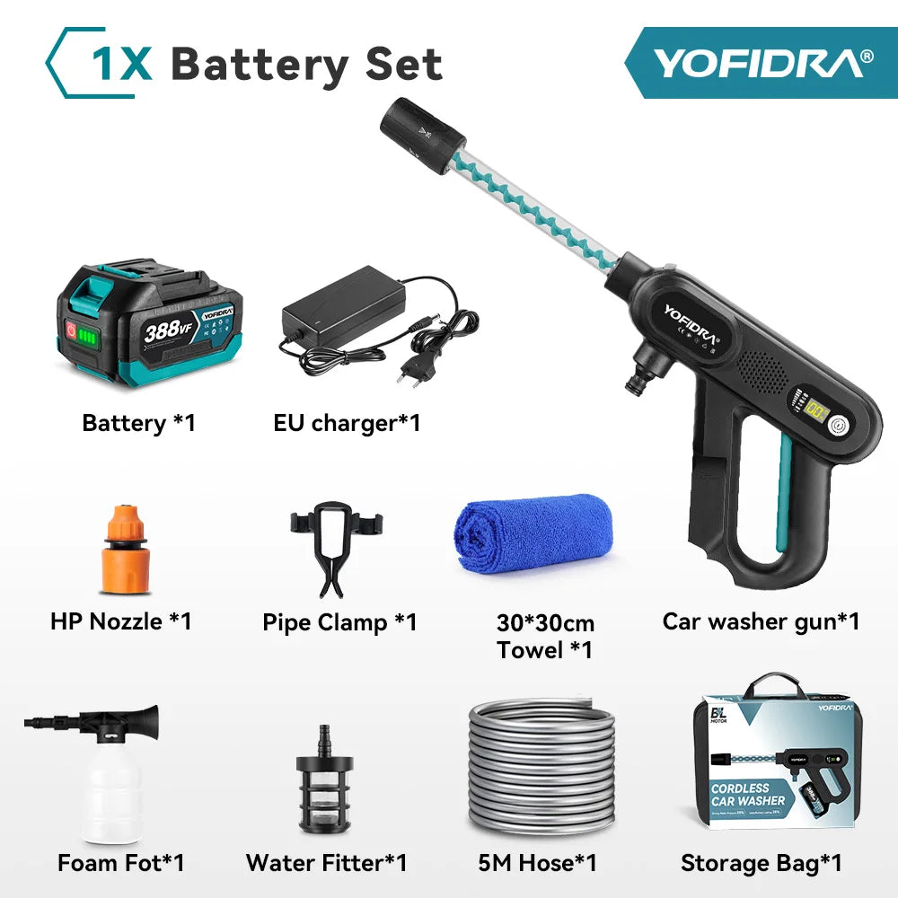 YOFIDRA 3-Speed Electric Pressure Washer for 18V/21V Battery