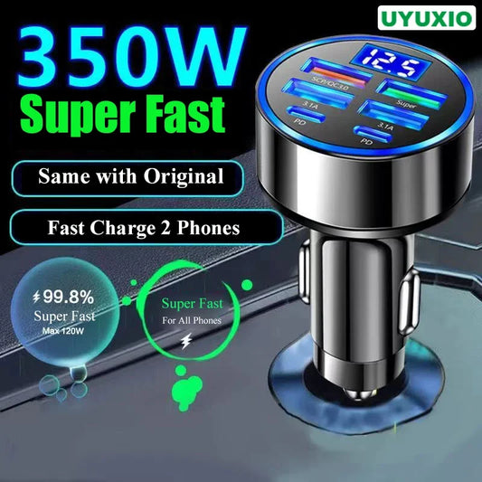 UYUXIO USB-C Fast Car Charger Adapter for iPhone & Android